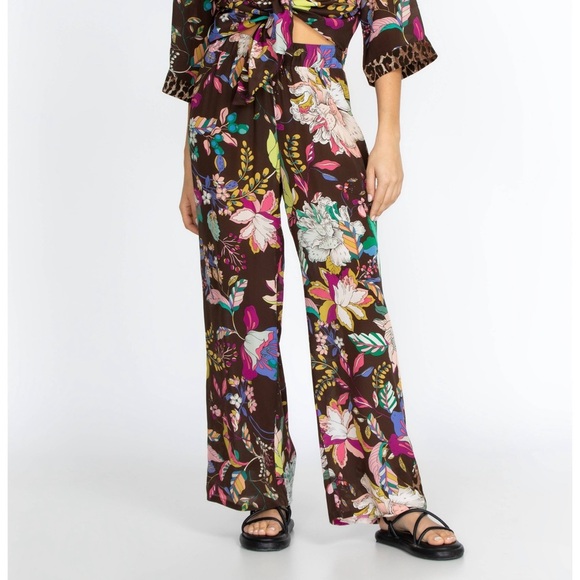 NEW Johnny Was Arabella Lounge Wide Leg Floral Lightweight Palazzo Resort Pants - Picture 2 of 13